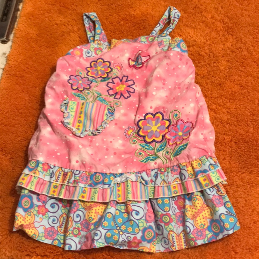 GiGi toddler dress with butterflies & flowers